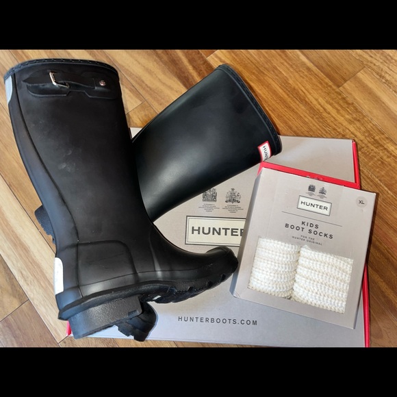 Kids HUNTER BOOTS with brand new boot socks - Picture 4 of 8